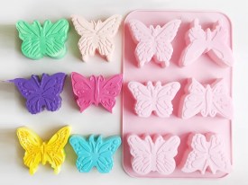 Molde silicona 6 mariposas distintas 